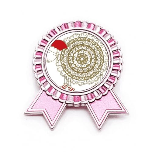 Broche rose mouton de Noël en métal taille M pour accessoire de fête