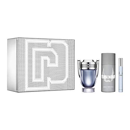 Paco Rabanne Invictus Eau DE Toilette 100ML + DESODORANTE 150ML VAPORIZADOR + MINIATURA 10ML, Vaporisateur Deodorant Miniature Mixte, Negro, La Norme