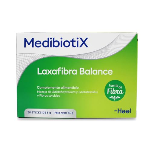 MedibiotiX - Laxafibra Balance, Complemento Alimenticio con Prebióticos, Probióticos y Fibras Naturales, Mejora el Tránsito Intestinal y la Regularidad Intestinal - 30 Sticks (30)