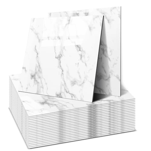 Azulejos de pared autoadhesivos impermeables blanco flor media 30x30 cm 2