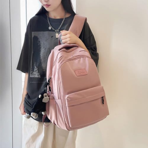 Image of JARKJARD Aesthetic Cute Backpack for Girls Student School College Travel | Large Capacity Solid Color Bookbag Daypacks for Women Daily Casual use