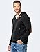 JMIERR Hoodies for men Casual Cotton Textured Long Sleeve Quarter Collar Drawstring Button Early Fall Fashion Pullover Hooded Fall Sweatshirts, S, Black