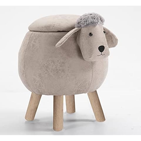 Hallowood Upholstered Sheep Foot Stool for Storage Cover