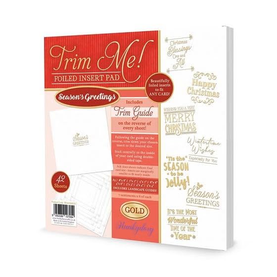Hunkydory - Trim Me! Foiled Insert Pad - Season's Greetings - Gold - TRIMINS035