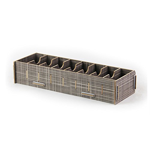 gossipboy 8u00a0compartimento desmontable de madera grano diseño oficina escritorio negocio tarjeta de almacenamiento Caja Caso Tarjeta de visita organizador bandeja soporte gris Gris