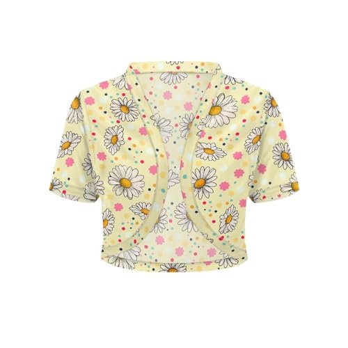 Image of Womens Short Sleeve Cardigans Lightweight Summer Cardigan Trendy Bolero Shrug Cute Floral Cardigan Sheer Bolero