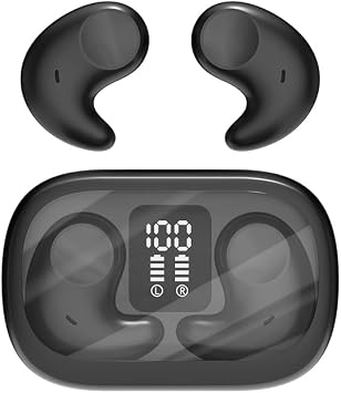 Piluyaa Sleep Earbuds Bluetooth in Ear Light-Weight Headphones, Mini Invisible Earplugs Small Design for Side Sleepers, 58H Playtime with Charging Case, Clear Calls& Noise Block-Black