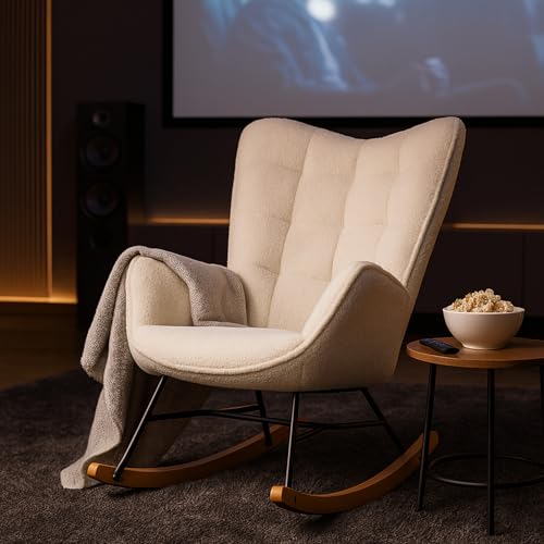 MEUBLE Cosy XXL-Sessel im skandinavischen Design Großer Polstersessel aus Bouclé-Stoff mit Hoher Rückenlehne und Armlehnen