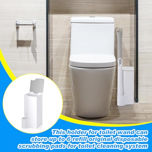 Image of Weysat 4 Pack Wand Holder White Bathroom Storage Organizer for Cleaning Brush Accessories, Space Saving Brush Caddy for Home Bathroom