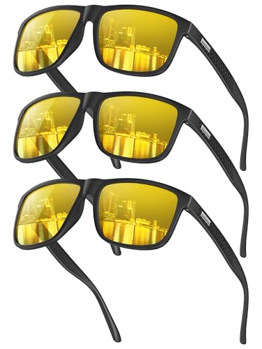 Image of Sunglasses-for-Men Polarized Mens Sunglasses: Retro Sun glasses with UV Protection for Driving Fishing Golf