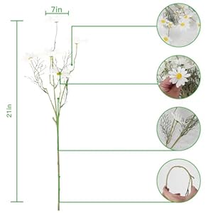 AmyHomie Artificial Flowers,10 pcs Silk Daisy, Artificial Gerber Daisy for Home Decoration, Fake Wildflowers Spring Flowers for Wedding Decoration(Milk White) AmyHomie Artificial Flowers10 pcs Silk Daisy Artificial Gerber Daisy for Home Decoration Fake Wildflowers Spring Flowers for Wedding DecorationMilk White