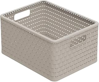 Rotho, Country, Storage box 18 l in rattan-look A4, Plastic (PP) BPA cappuccino, A4/18l (36,8 x 27,8 x 19,1 cm)