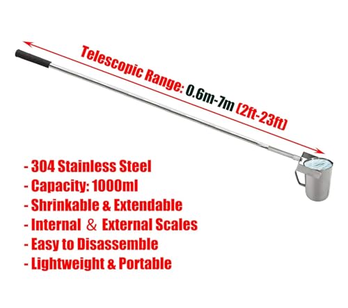 Kit d'échantillonnage d'eau télescopique de 7,1 m pour mesure précise avec bécher gradué - 7