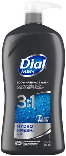 Dial Men 3in1 Body, Hair and Face Wash, Hydro Fresh, 32 fl oz