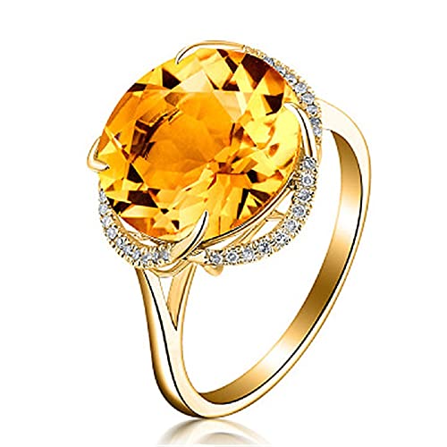 Fashion Citrine Gold Plated Gemstone Ring Yellow Diamond Ring Open Ring 925 Sterling Silver Plate Princess Cut Cubic Zirconia Citrine Ring Wedding Ring CZC274 (Adjustable opening)