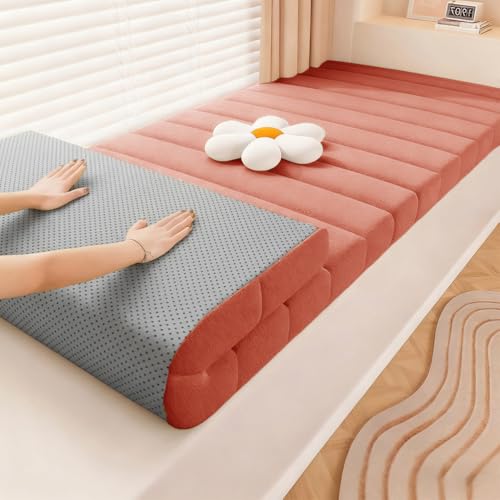 WLXFF Cojines para Banco, Cojines para tumbonas, Cojin para Banco de Muebles de Jardín, Gruesos y reclinables de jardín, Ideal para Muebles de Porche con ventanal,Rosado,90x50cm