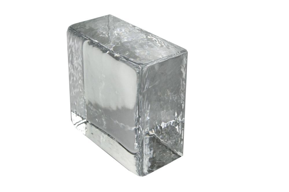 Fuchs Design Collection Crystal classica 1 pezzo liscio lucido mattoni in vetro vetromattone 10x10x5 cm Blocco di vetro fatto di vero vetro di alta qualità