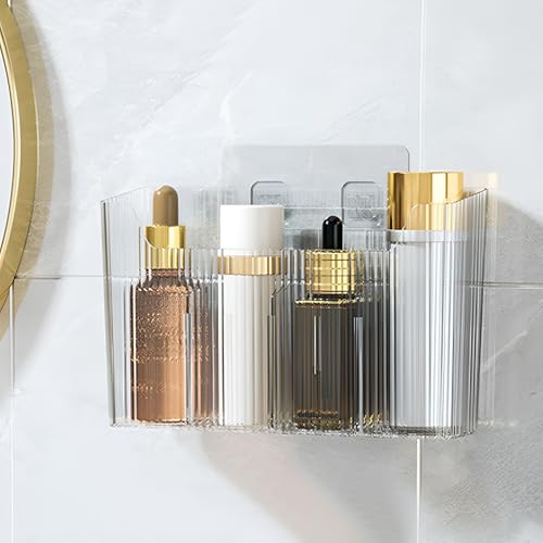 RoxNvm Küchenschranktür Organizer, 4 Stück Küchenschranktür Aufbewahrungsbox, Selbstklebendes Wandbox, Wandmontierte Aufbewahrungsbox, Transparent Küchenorganizer zum Aufhängen für Schrank Badezimmer