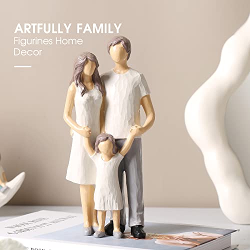 Otang Family Of 3 Figurines, Hand-Painted Parents And Kids Statues, Gifts For Family, Family Sculpture For Shelf Decor Desktop Home Bedroom Living Room Decoration（Family Of 3） #TOP1