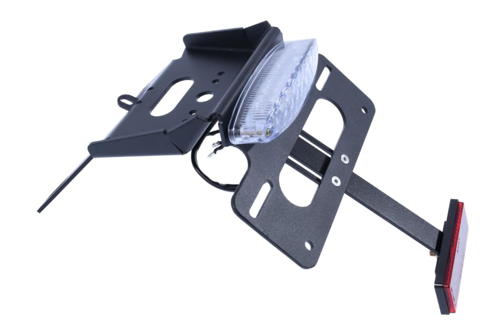 avdb - Uchwyt na płytę motocyklową AVDB kompatybilny z KTM ENDURO 690 2008-2010, ENDURO 690R 2009-2018, SMC690 / SMC 690 2008-2011, SMCR 690 / SMC 690 R 2012-2017 w zestawie Światełka odblaskowa