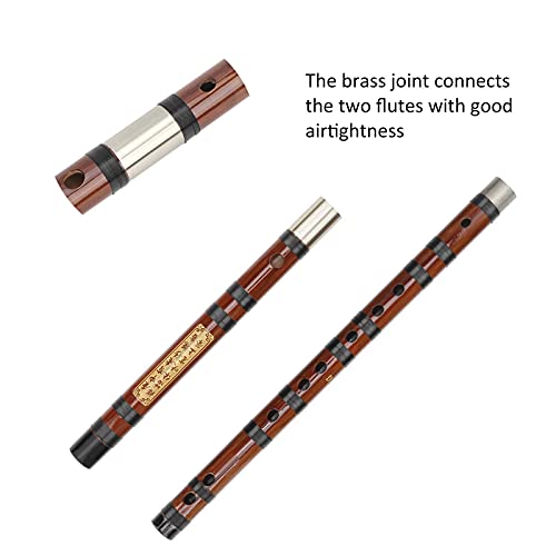Flauta de bambu, kit Dizi de letras D - Instrumento de vento tradicional chinês com membrana de flau