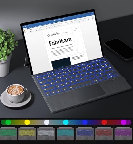 Clavier Bluetooth AZERTY Surface Pro 7 Plus 6 5 rétroéclairé avec pavé tactile - 2
