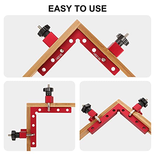 W B D Weibida 90 Degree Clamps For Woodworking, Positioning Squares Right Angle Clamps 2 Pack, 5.5" X 5.5" (140 X 140Mm) Aluminum Alloy Corner Clamps Tools For Cabinets, Picture Frame, Drawers #TOP2