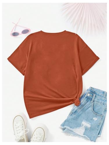 Image of RoseSeek Women's Cute Embroidered Tops Crew Neck Short Sleeve T Shirts