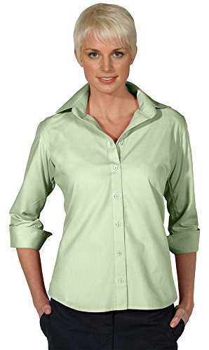 Edwards Garment Women's 3/4 Sleeve Poplin Blouse, CUCUMBER, Small