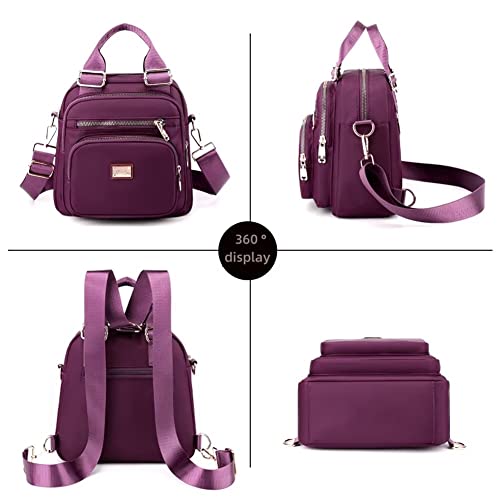 Shoulder Bag for Women Nylon Waterproof Crossbody Purse Small Lightweight Backpack Roomy Multi-pocket Tote Handbag, Yellow, One Size2