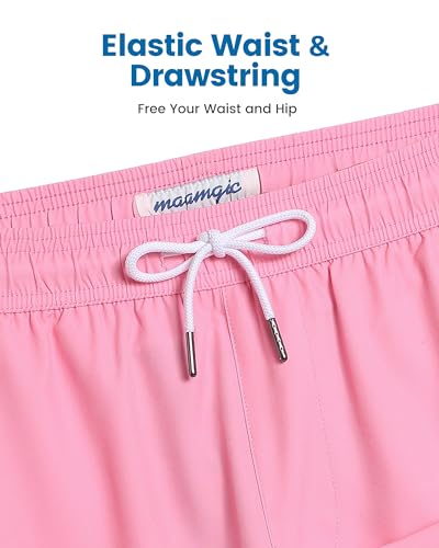 Image of maamgic 5inch Mens Swimming Trunks with Compression Liner 2-in-1 Swim Trunks Stretch Quick Dry Swim Shorts Zipper Pockets