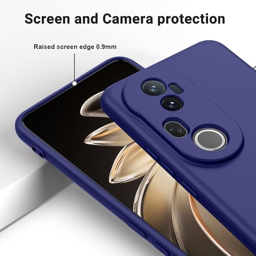 Image of Back Cover for Vivo T4 Ultra 5G | Full Camera Protection | Premium Liquid Silicon Case | Flexible Bumper Case for Vivo T4 Ultra 5G (Dark Blue)