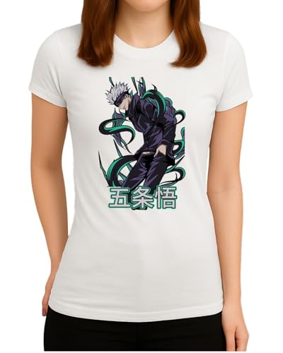 Image of Jujutsu Kaisen - Stylish Japan Anime - Dynamic Shonen for Fans of Intense Action, Style XVII Women's T-Shirt, White, S