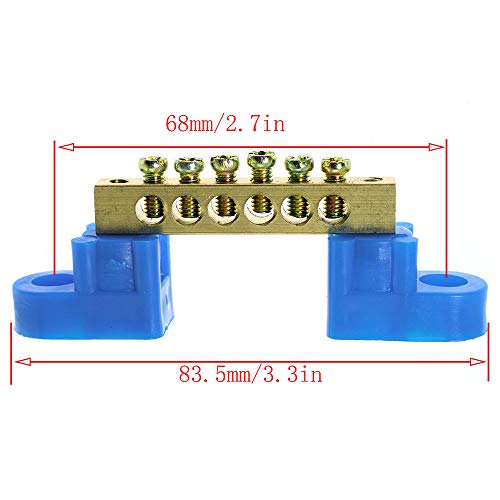 Meetoot 5Pcs Brass Wire Screw Terminal Block Xp0609C 6 Holes Terminal Bus Bar #TOP2