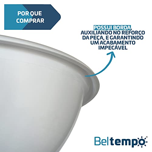 Cuba de Embutir ou Sobrepor Redonda 30cm Branca para Banheiro ou Lavabo