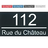 Numéro de maison en acrylique mat exceptionnel - 22x11 cm 30x15cm 40x20cm 50x25cm- Plaque de signalisation de porte moderne à aspect flottant - entretoise en aluminium - Plaque de boîte aux lettres