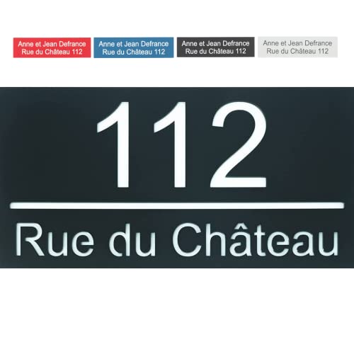 Numéro de maison en acrylique mat exceptionnel - 22x11 cm 30x15cm 40x20cm 50x25cm- Plaque de signalisation de porte moderne à aspect flottant - entretoise en aluminium - Plaque de boîte aux lettres Cover