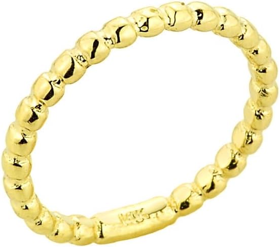 Gold Ball Chain Bead Toe Ring | 10K or 14K Yellow, Rose, or White Gold | Available in Sizes 1-8.25