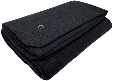 Arcturus Military Wool Blanket - 4.5 lbs, Warm, Heavy, Washable, Large 64" x 88" - Great for Camping, Outdoors, Survival & Emergency Kits (Charcoal Gray)