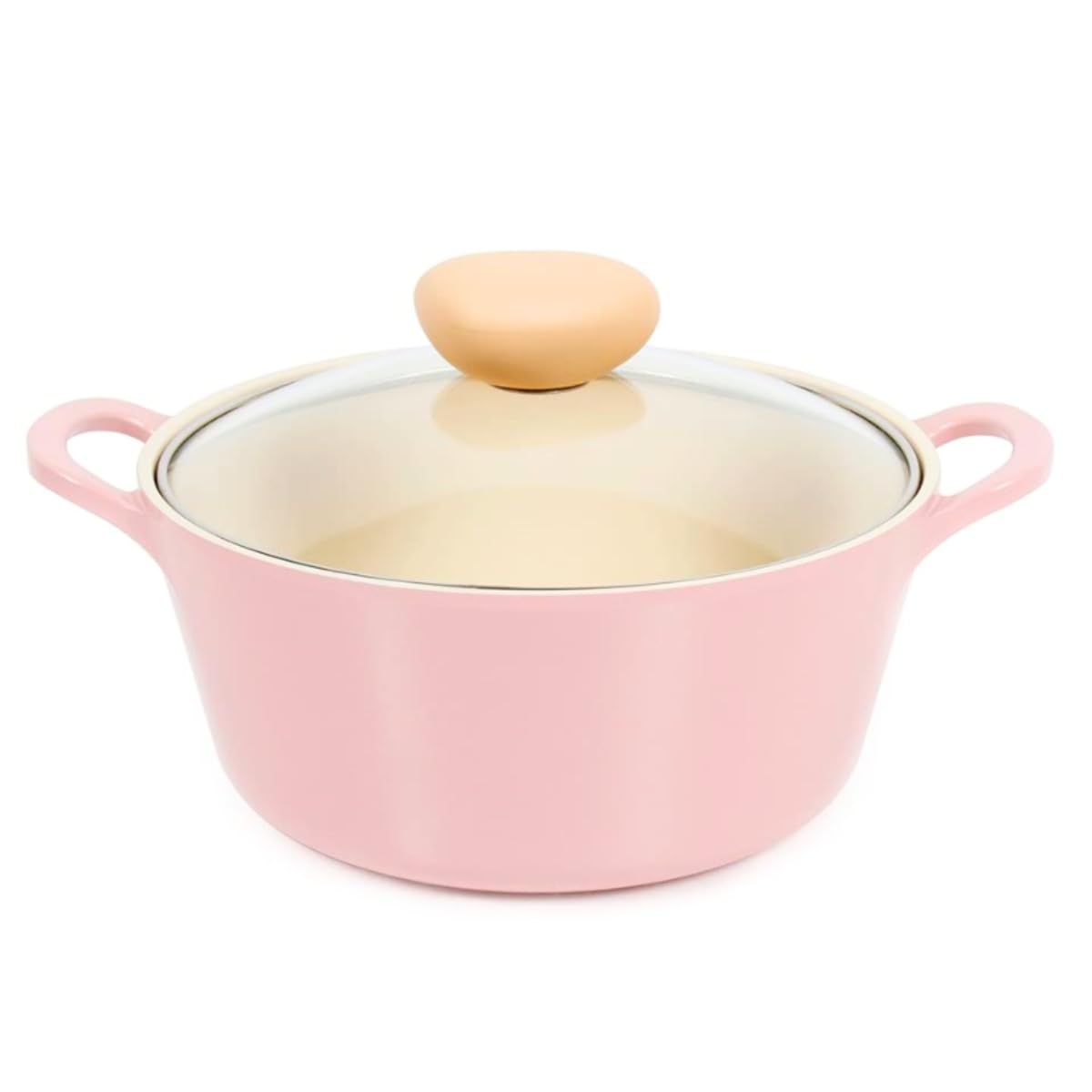 NeoflamRetro 3QT Stockpot with Lid – 8.7" (22cm) Nonstick Ceramic Coated Casserole, Saute Pot, Dutch Oven with Silicone Handle Holder, Dishwasher Safe, Elegant Kitchen Cookware, Made in Korea