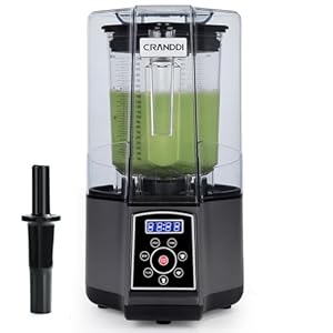 CRANDDI Smart Commercial Blender Digital Touch Screen with Removable Cover, 80oz Capacity, 3 Pre-Set Program with Smoothie, Juice, Cleaning and More, 1500W, 120V, K85TS (Grey)