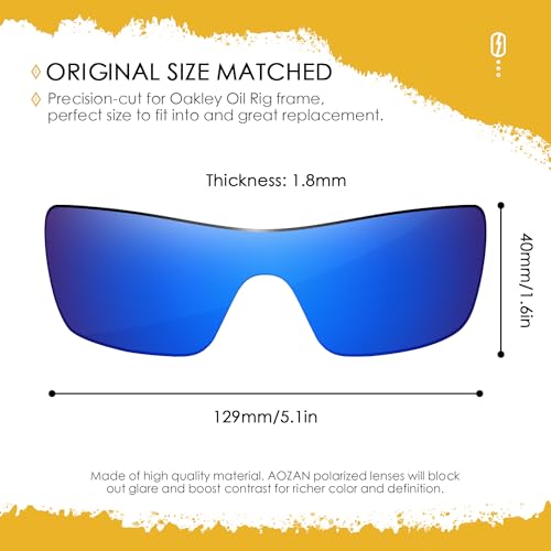 Image of ANSI Z87.1 Replacement Lenses Compatible with Oakley Oil Rig Sunglasses