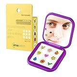 EMO PATCH Acne Pimple Patches for Face 54 Count with Mirror Case for Day & Night Use - Hydrocolloid Pimple Pads, Emoji-Themed Blemish Dots, Clear Skin Treatment (Shape)