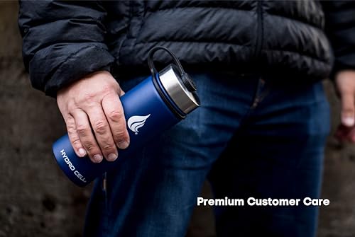 Image of HYDRO CELL Stainless Steel Insulated Water Bottle with Straw - For Cold & Hot Drinks - Metal Vacuum Flask with Screw Cap and Modern Leakproof Sport Thermos for Adults (Navy 18oz)