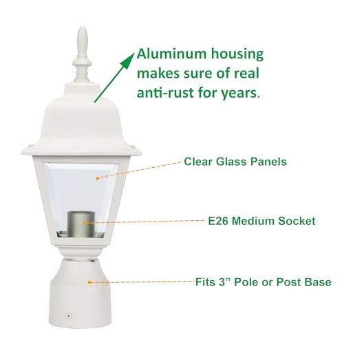 Lit-Path LT-PL003-BLK Outdoor Post Lighting Fixture Pole Lantern thumb #1