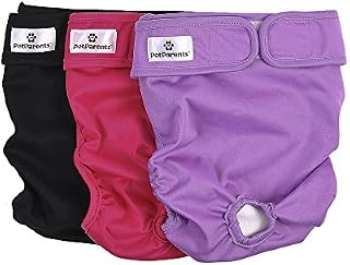 Pet Parents Washable Dog Diapers (3pack) of Doggie Diapers, Color: Princess, Medium Dog