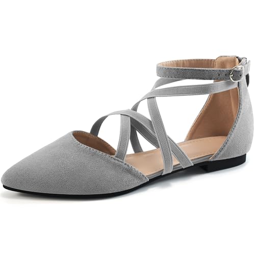 Image of Reimferce Womens Ballet Flats for Wedding: Comfortable Dress Work Flat for 2026 - Ladies Dressy Zipper Walking Shoes