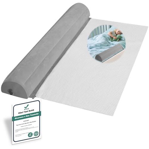 EVINYEP Sponda Letto Bambini Gonfiabile e Pieghevole, Barriera Letto Portatile per Viaggi, Antiscivolo per Letti Singoli Matrimoniali King Size, Protezione Sicura Bambin