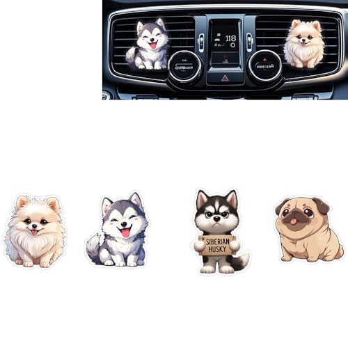 Image of Cute Car Air Freshener Clips,Cute Dog Car Vent Clip,Car Vent Decoration Accessories,Auto Air Conditioner Clip,Automotive Interior Decoration Gifts for Girls and Women