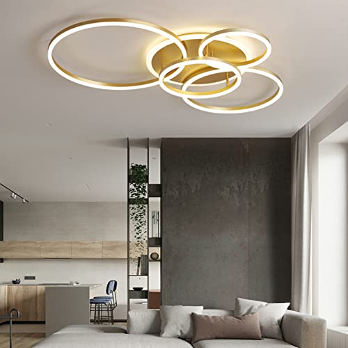 Plafonnier LED moderne variable avec télécommande pour salon à 5 têtes